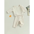 thumbnail image 3 of ZAXARRA Ensembles de Pantalons 2 Pcs pour Bébés Garçons Manches Longues Col Rond Chandails en Molleton et Pantalons Unis, 3 of 9