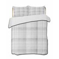 thumbnail image 2 of Quilts Twin Size, Grey Checkered Soft Comforter Bedding Set for Bed, Summer Modern Minimalist Lightweight Quilted Bedspread with Pillow Cover(2 Pieces) for All Season, 68x86 Inch, 2 of 9