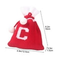 thumbnail image 3 of CuiLiyq Christmas Knit Drawstring Gift Bag, Xmas Red and White Santa Sack with Alphabet Letter Design Reusable Wrapping Bag, for Xmas Candy Goodie Party Favor ( C ), 3 of 5