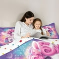 thumbnail image 4 of Castle Fairy Cartoon Animal Unicorn Twin Bedding Sets 7-Piece for Preppy Child Girls,Dreamy Princess Bedding Comforter Set Microfiber,Universe Galaxy Breathable Sheet Sets,Microfiber Bedroom Decor, 4 of 8
