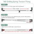 thumbnail image 3 of VEGCOO Adjustable Tension Curtain Rod 45-109 Inches, Heavy Duty Spring Loaded Shower Curtain Rod, No Drill or Screw Fixed for Bathroom, Window, Patio, Black(without Bracket), 3 of 9