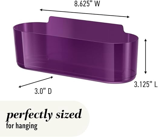 Command Clear Caddy, Candied Plum, 1 Caddy, 4 Strips, Damage Free Organization Wall Mount to Cabinet, Kitchen, Pantry, Closet, or Under Sink, Holds up to 4 lb