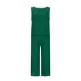 thumbnail image 5 of Cotton Linen Two Piece Sets for Women 2024 Wide Leg Two Piece Pants Set Casual Tank Tops Two Piece Outfits Summer Lounge Set, Limited Time, 5 of 6