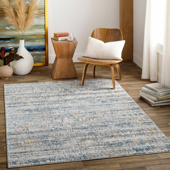 Hauteloom Hughesdale Living Room, Bedroom Area Rug - Modern - Blue, Brown - 10' x 14'