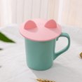 thumbnail image 2 of Taza de café hermética del silicón del estilo del oído de gato de la belleza cubierta sellada hermética de la taza ER, 2 of 4