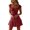 Wine Red, variant on SySea Womens Summer Ruffle Sleeve Sweetheart Neckline Printing Dress Mini Dress