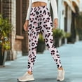 thumbnail image 4 of Renewold Light Pink Leopard Print Leggings for Women with Pockets Ultra Soft Running Pants High Waisted Spandex Graphic Leggings Thick Essential Pants Scrunch Butt Lifting, XXL, 4 of 8