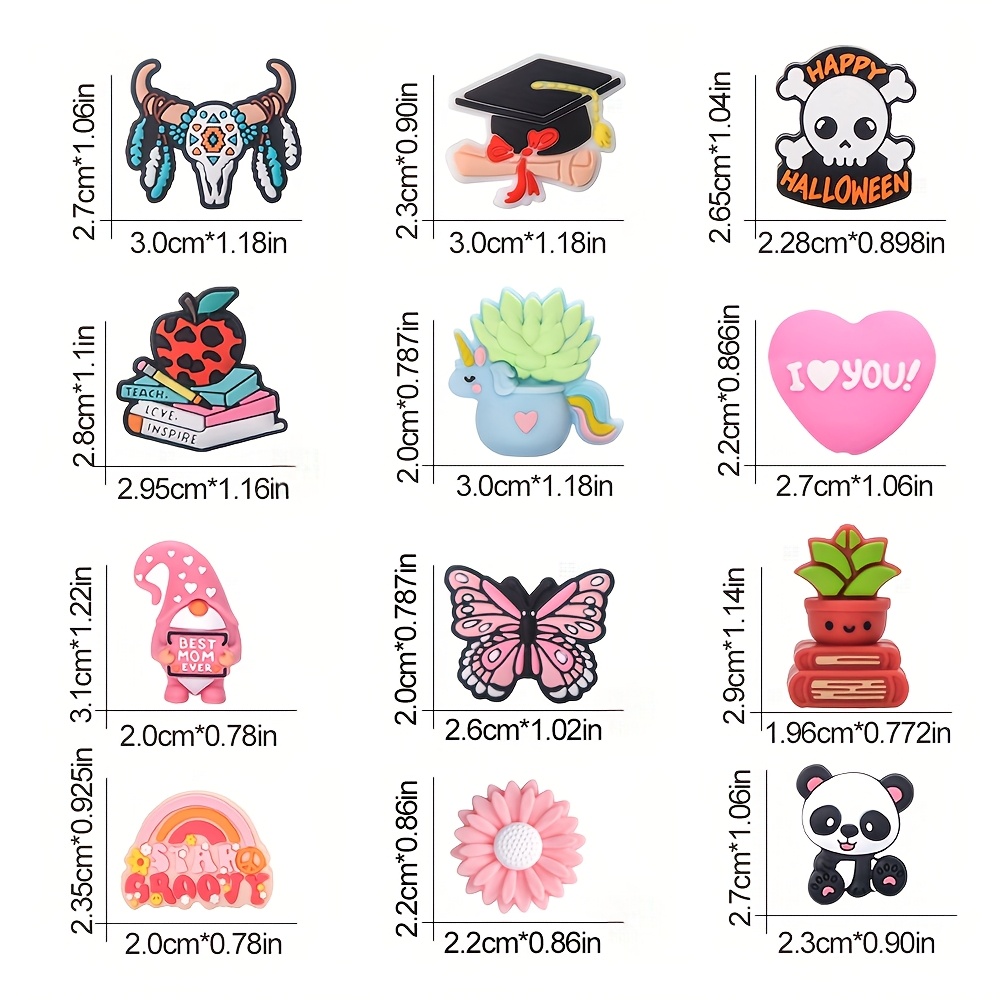 50 piezas de cuentas de silicona multicolor y multidiseño - Cuentas sueltas de animales en 3D para hacer joyería DIY, llaveros, pulseras y accesorios de manualidades