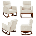 thumbnail image 5 of Alden Design Fabric Upholstered Rocking Accent Chair, Beige, 5 of 9