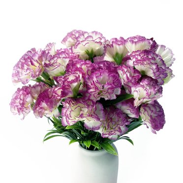 5 Bouquet Blanc Pourpre Oeillet 11.8 Pouces Fleur Artificielle Décoration de la Maison
