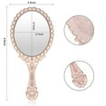 thumbnail image 2 of Handheld Mirror, Small Cute Hand Held Decorative Mirrors for Girls Makeup Embossed Flower Portable Travel Personal Cosmetic Mirror with Powder Puff - Rose Gold, 2 of 6