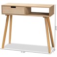 thumbnail image 1 of Baxton Studio Elwyn Table Console 1 Tiroir en Bois Fini Brun Clair Moderne, 1 of 10