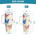 thumbnail image 6 of Yayeee 30oz Stainless Steel Tumbler with Straw and Handle Double-Wall Insulated Travel Water Bottle, Red Butterflies, 6 of 8