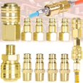 thumbnail image 1 of 10Pcs 1/4" BSP European Quick Connect, 1/4" BSP Compressor Fittings, 1/4 Inch Air Fitting, Compressed Air Fitting, 1/4 NPT Air Fitting, 1/4" BSP Pneumatic Quick Connect(Gold), 1 of 5