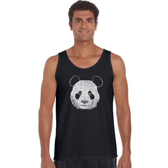 LA Pop Art Men's Word Art Tank Top - Panda