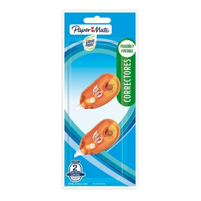 Micro Cinta Correctora Paper Mate Liquid Paper 5 mm x 8.5 m 2 pzas