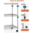 thumbnail image 6 of Simple Deluxe Heavy Duty 5-Tier Wire Shelving Unit with Wheels, Adjustable Steel Storage Rack, 1750 lb Capacity, Chrome, 36"x 18"x 71", 6 of 7