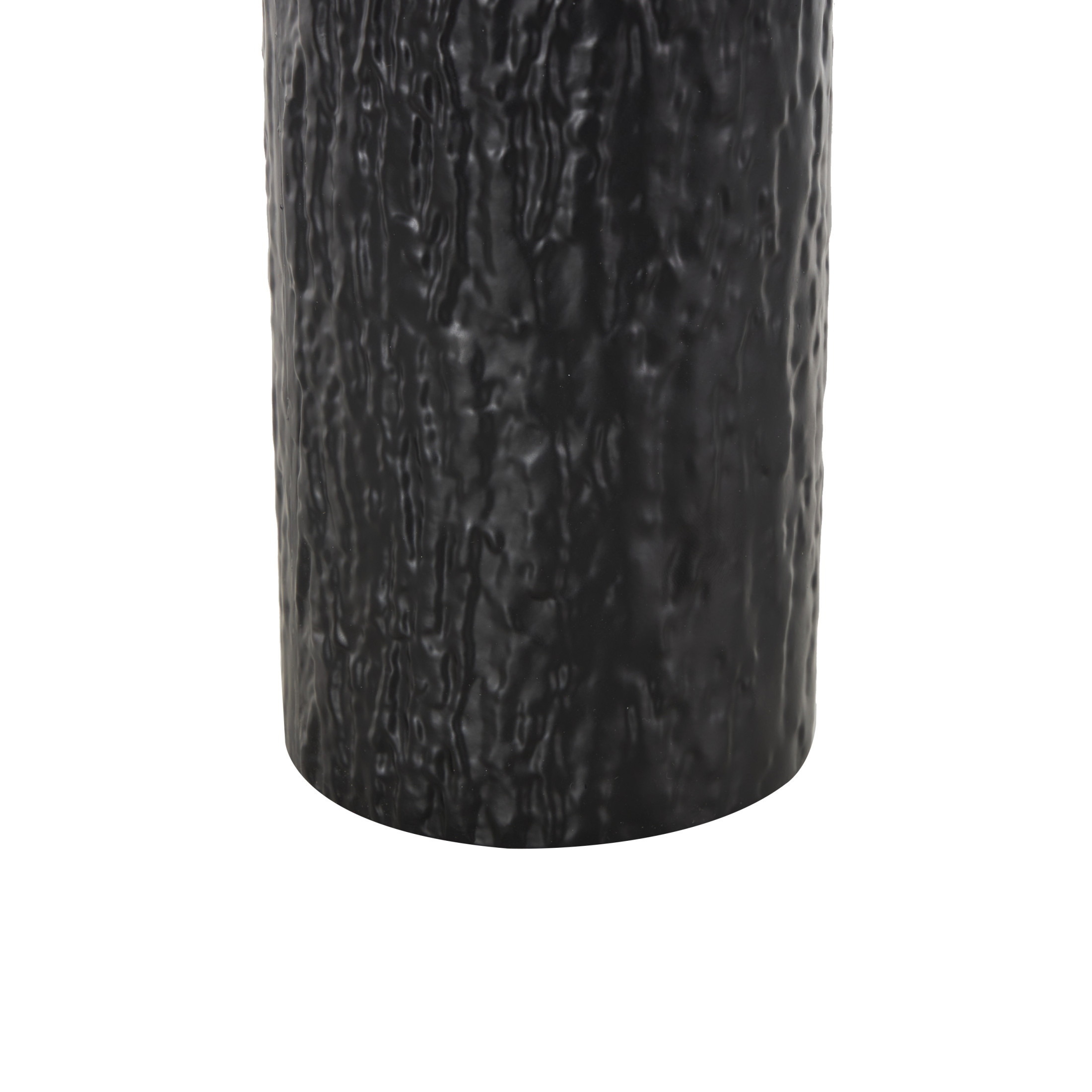 DecMode 11", 10"H Abstract Textured Color Block Black Metal Vase with Brown Wood Tops, Set of 2