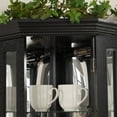 thumbnail image 3 of 70" Corner Curio Cabinet with LED Lights, Glass Display Shelf with Doors and 4 Adjustable Shelves, Vintage Storage Rack for Living Room, Office, Bar, Black, 3 of 9