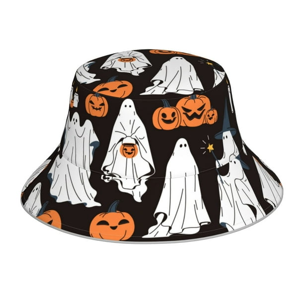 Balery Halloween Ghosts And Pumpkins Sombreros para el sol para hombre y mujer, sombrero de pescador con UPF 50+
