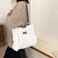 thumbnail image 4 of Bolso de hombro de felpa Likrtyny grande de invierno Para mujer color blanco, 4 of 9