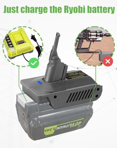 V7 V8 Adapter for Ryo*bi 40V Lithium Battery Convert to for Dy*son V7 V8