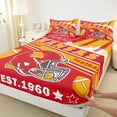 thumbnail image 3 of Manfei Rugby Ball Sport Silhouette Twin Sheet Sets,Kansas Twin Fitted Sheet,Red Rugby Helmet Flat Sheet For Boys,Lightweight Room Decoration,3-Piece, 3 of 7