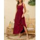 thumbnail image 5 of Vestido Kranda para mujer, vacaciones y verano, maxi, rojo vino, XXL, 5 of 6