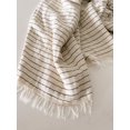 thumbnail image 5 of Beige Striped Turkish Cotton Crinkled Throw Beige, 5 of 7