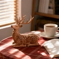 thumbnail image 7 of Rysoverian Wood Carved Style Reindeer Resin Figurine, Vintage Christmas Tabletop Decoration for Mantel Shelf Decor, 7 of 7