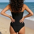 thumbnail image 4 of Ounisa Womens One Piece Swimsuits Criss Cross Scallop Trim Ruched Adjustable Straps Bathing Suit Swimwear, 4 of 7
