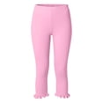 thumbnail image 7 of Capris Pants for Women - Dance Yoga Leggings Elastic Waist Ruffle Summer Casual Athletic Cropped Pants, 7 of 7