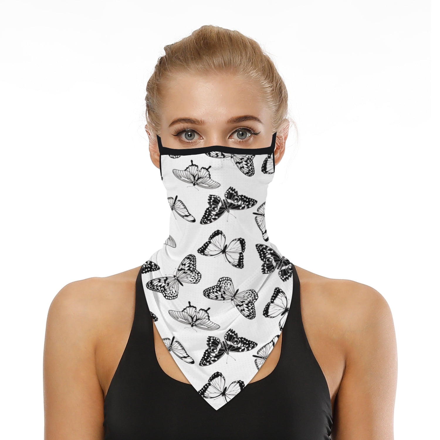 Balaclava Face Cover Scarf Neck Gaiter Bandana with Ear Hangers for Men Women 