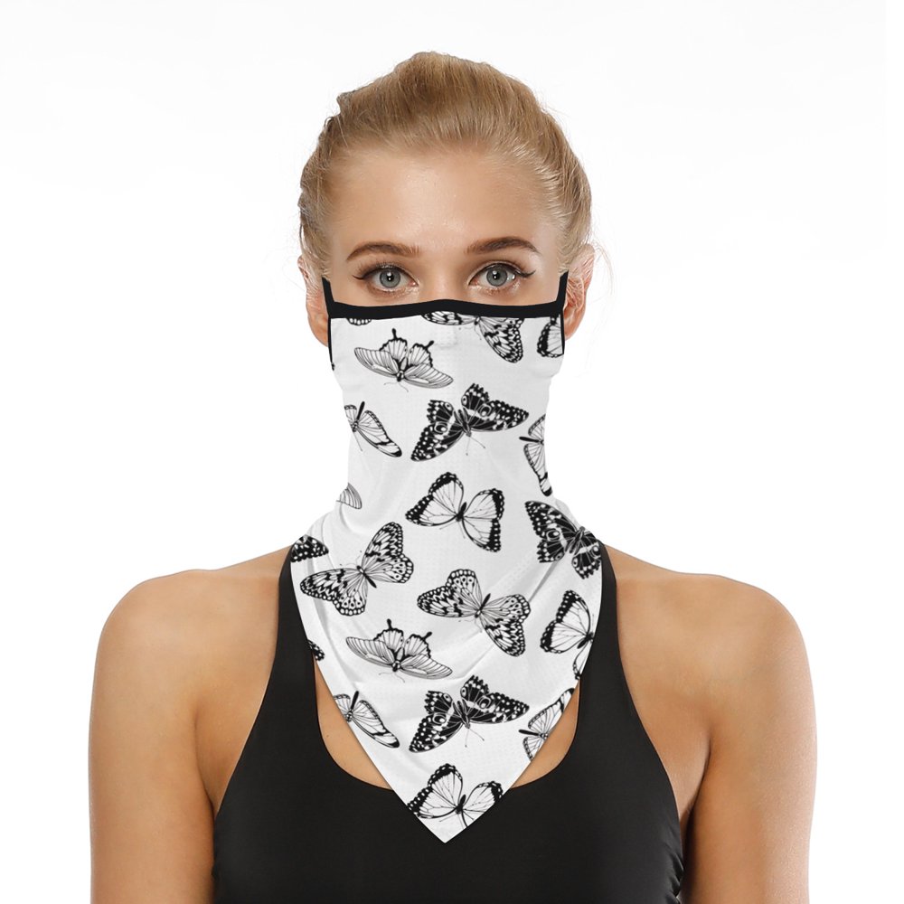 Costyle Face Bandana Neck Gaiter with Ear Loops Triangle Mask Scarf