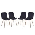 thumbnail image 2 of Smilegend Set of 4 Black Modern Dining Chairs with New Technology - Suitable for Restaurants, Cafes, Offices, Living Rooms, and Reception Rooms, 2 of 7