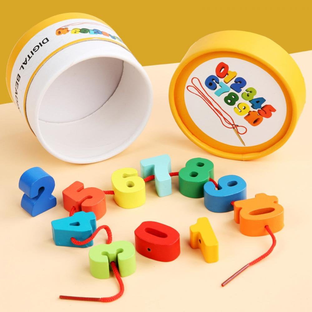 OUSITAID Lacing Beads Montessori Toys for Toddlers Wooden Primary