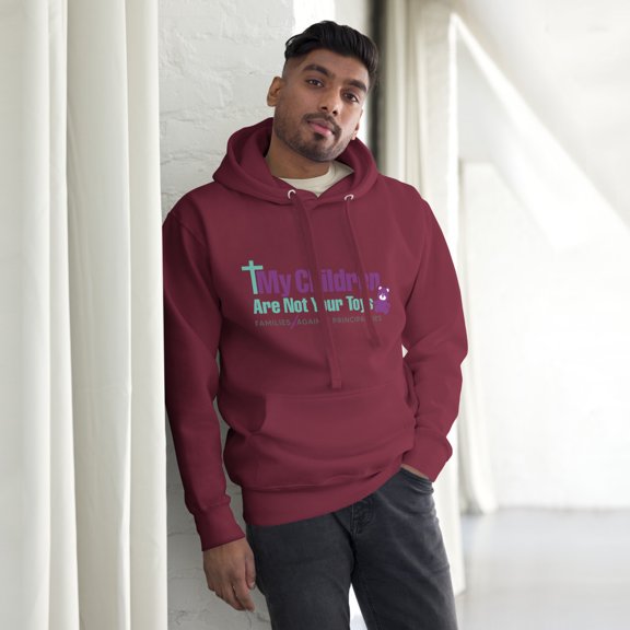 Staple hoodie with large embroidery (Maroon, S)