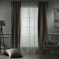 thumbnail image 5 of 3S Brother's 4 Panels Mix and Match Curtains 2 solid Decorative Linen Look curtains and 2 Sheer Linen look Curtains Hanging Back Tap & Rod Pocket Office, Luxury Home Deco Each 28"x84" Barley-Ecru, 5 of 6