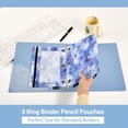 thumbnail image 2 of 2 Pack Flip Folders with Clear PVC Window Binder Pouches 3-Ring Binder Organizer for Office & Home Blue Squares and Shapes, 2 of 6