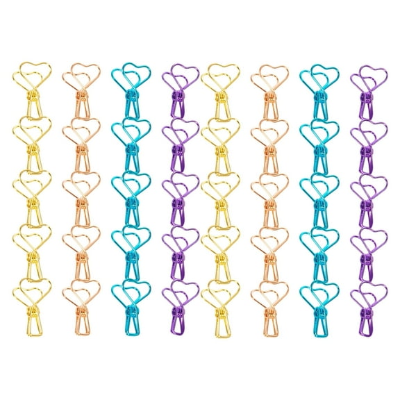 40Pcs Colorful Metal Paper Clip Long Tail Clip Heavy Duty Paper Clamp Note Holder Clip for Food Bag Photo File Receipt