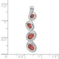 thumbnail image 2 of 925 Sterling Silver Polished Red Cubic Zirconia Pendant Necklace 35x8.1mm Wide Pendant for Women, 2 of 2