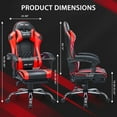 thumbnail image 3 of JONPONY Big and Tall 400LBS Gaming Chair, Ergonomic Design, Gamer Chair PU Leather with Footrest and Lumbar Support, High Back Office Chair Support 8 Hours Long Sitting, Computer Chair,Red, 3 of 12
