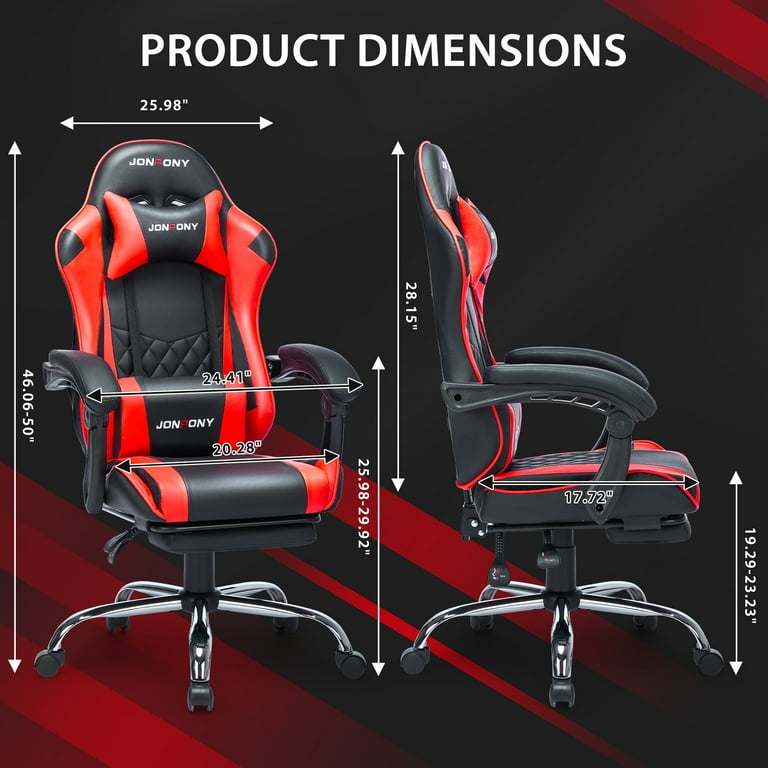 JONPONY Ergonomic Gaming Chair with Leg Rest, Rolling Base JONPONY Ergonomic Gaming Chair with Leg Rest, Rolling Base