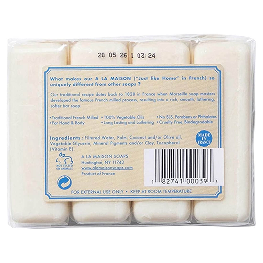 A La Maison de Provence Bar Soap, Hypoallergenic Unscented, 3.5 oz each (12 Bars Total)