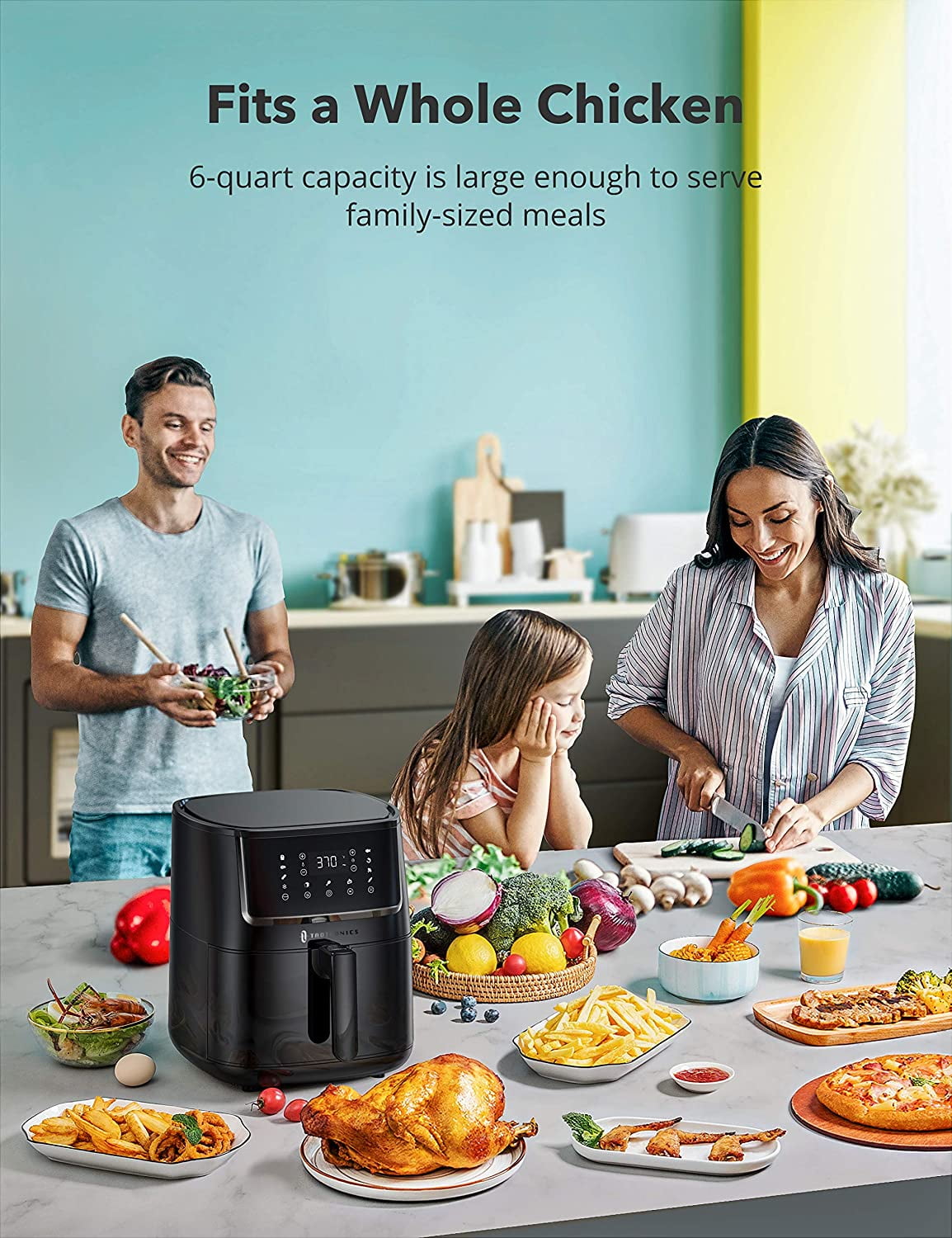 TaoTronics Air Fryer, Large XL 6 Quart 1750W Oven Ubuy الاردن