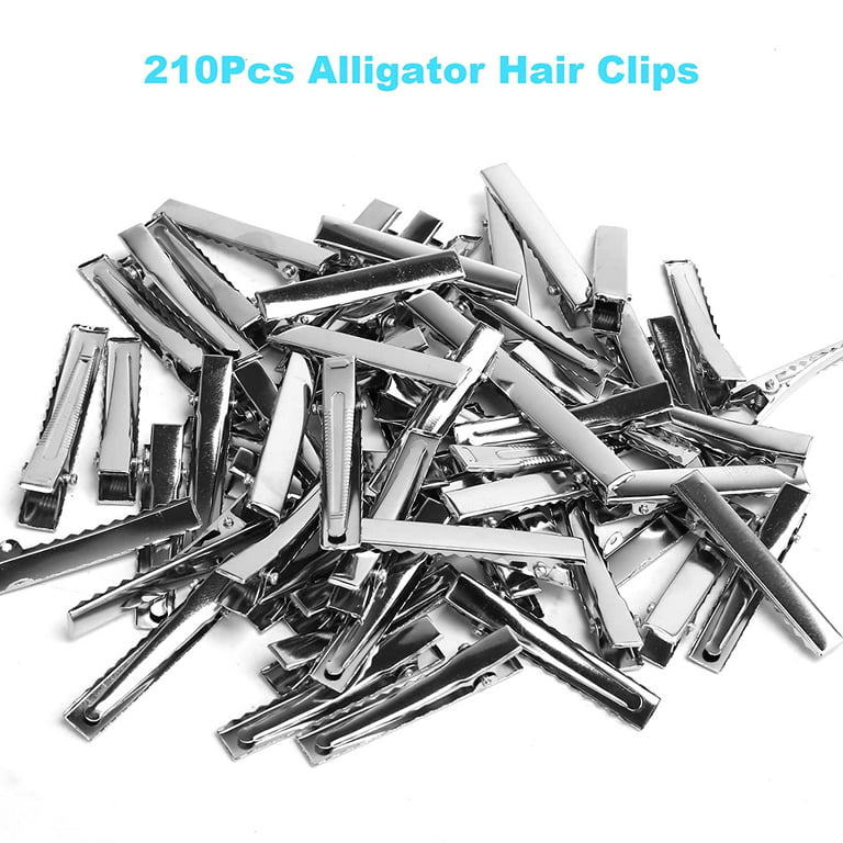 Alligator Hair Clips, 210 PCS Alligator Clips for Hair Bows, Single Prong  Gator Silver Metal Hair Clips, Flat Hair Bow Clips Making Bulk DIY Supplies  for Crafts Accessory (1.8 Inch & 2.2