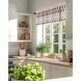 thumbnail image 6 of Geometric Moroccan Window Valance Curtain Moroccan Trellis Grey Brown Rod Pocket Short Curtain for Living Room, Bedroom & Kitchen Window Decor 54x18in, 6 of 8