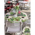 thumbnail image 4 of Outdoor Tablecloth with Umbrella Hole and Zipper, Saint Patrick's Day Round Table Cloth 60 Inch Waterproof Tablecloth, Green Truck Leaves Floral Farmhouse Picnic Table Cover for Patio Camping, 4 of 7