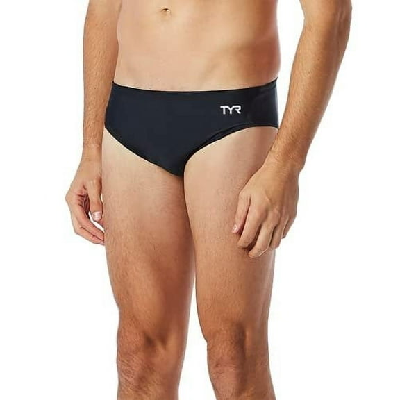 TYR Men's Durafast Elite Solid Racer Swim Suit Black, 28