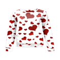 thumbnail image 2 of PENGXIANG Femmes Saint-Valentin Pull-Over Sweat-Shirts Coeur Lettre Imprimé Manches Longues Col Rond Tops Blanc Rose Coeur L, 2 of 4